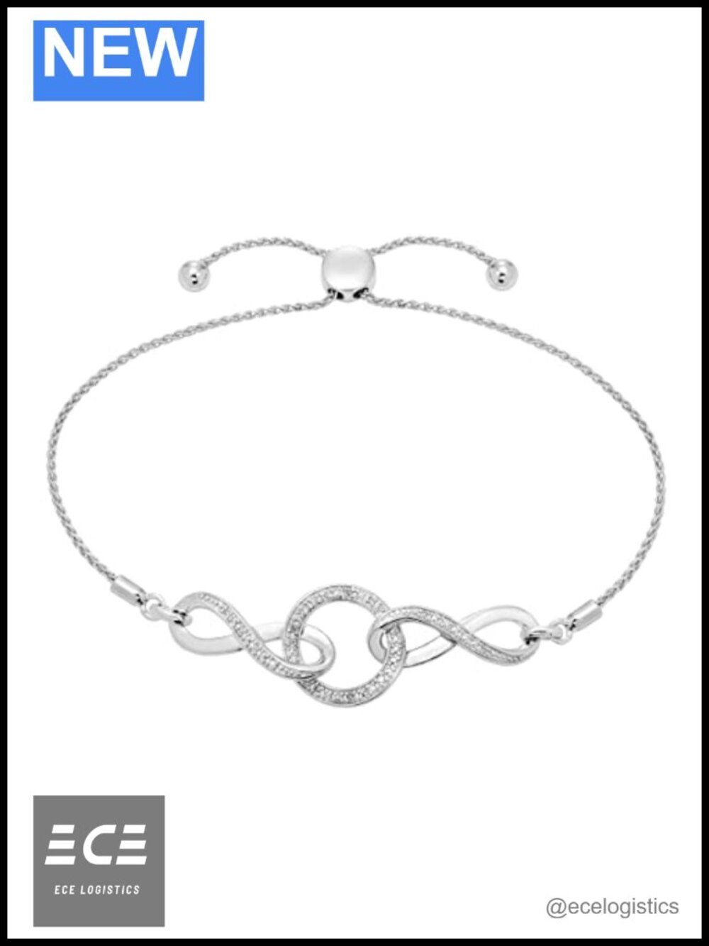 Sterling Silver 14K Yellow Gold Plated Diamond Bolo Bracelet